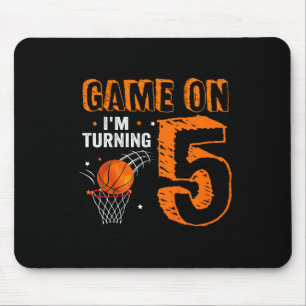 Tapis De Souris Kids Game On I'm Turning 5 Basketball 5e Anniversa