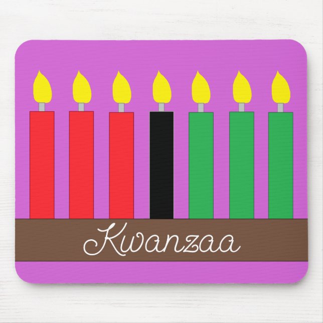 Tapis De Souris Kinara pour Kwanzaa : Lavande (Devant)