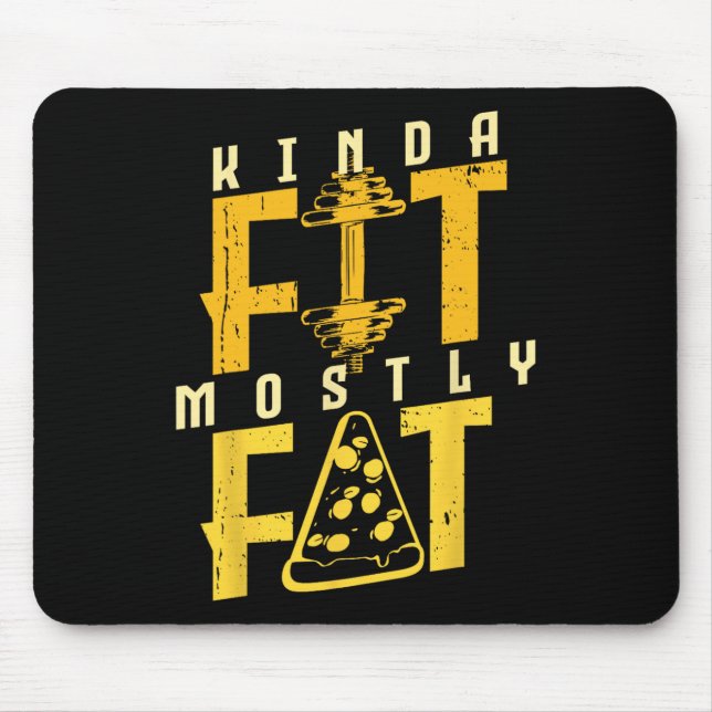 Tapis De Souris Kinda Fit Essentiellement Grosse Pizza Lover Exerc (Devant)