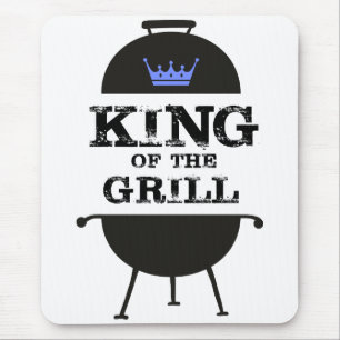 Tapis De Souris King Of The Grill, Black Blue Crown