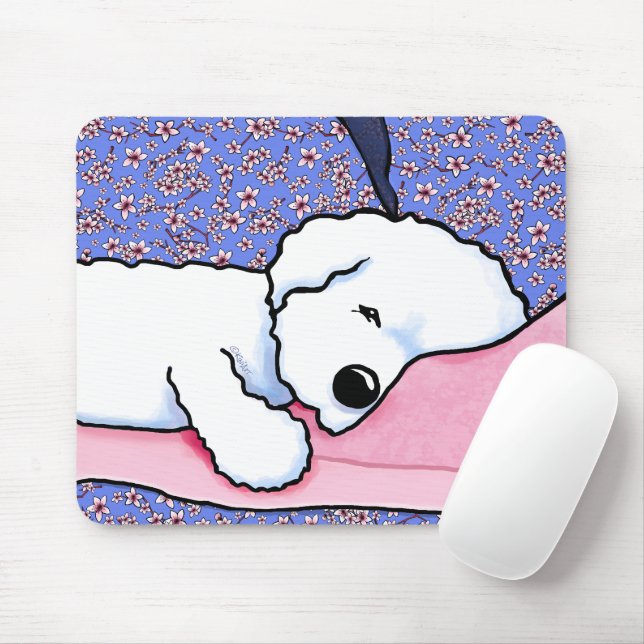 Tapis De Souris KiniArt Chien Fatigué Bichon (Avec souris)