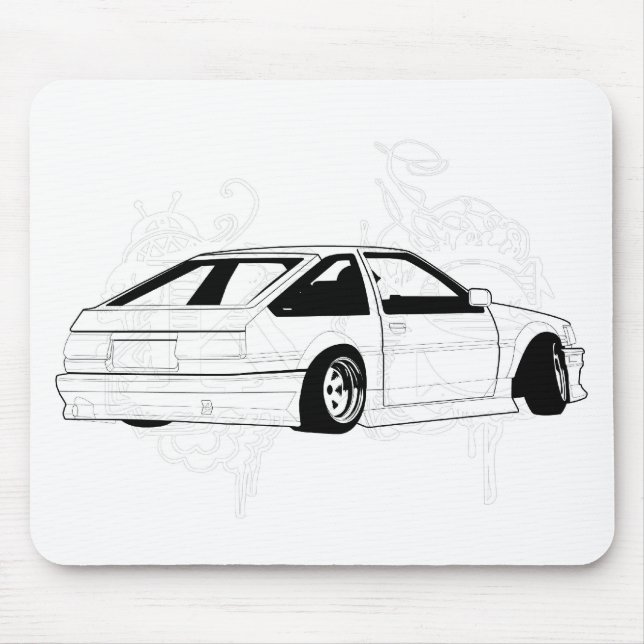 Tapis De Souris KIS blanc Levin AE86 (Devant)