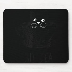 Tapis De Souris Kit Amoureux des chats Thé Cute Et Fun Chat Noir