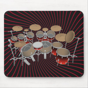 Tapis De Souris Kit de batterie 10 pièces : Graphiques spirales ro