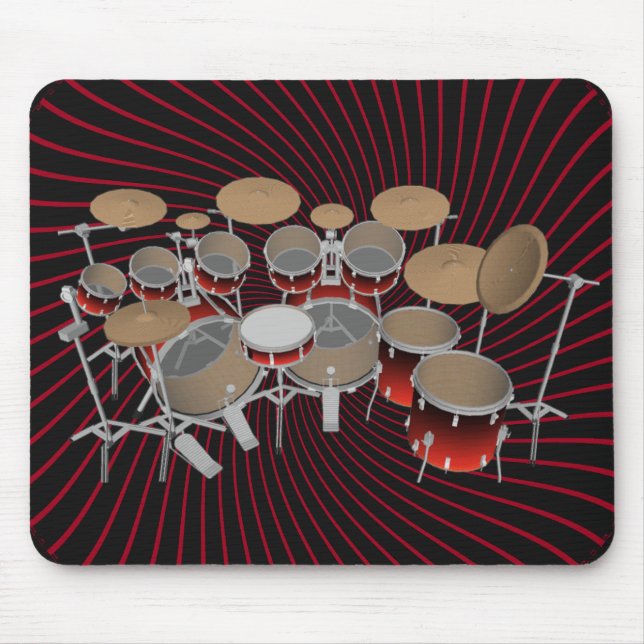 Tapis De Souris Kit de batterie 10 pièces : Graphiques spirales ro (Devant)