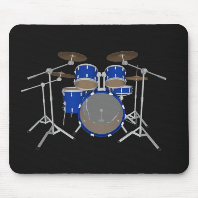 Tapis De Souris Kit de tambour 5 pièces - Finition bleue - Tambour (Devant)