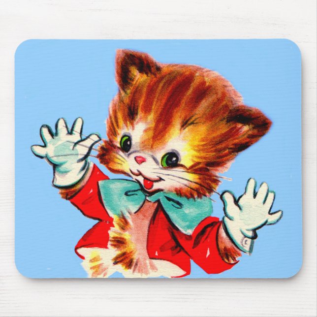 Tapis De Souris Kitten mains jazz des années 1950 (Devant)