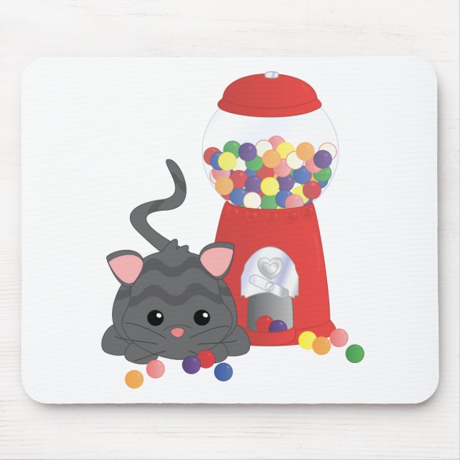 Tapis De Souris Kitty Jouer avec des Gumballs (Devant)