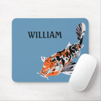 Koi Fish Illustration Orange et Bleu Personnalisé