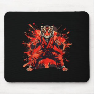 Tapis De Souris Kung Fu Tigre Aquarelle Mma Taekwondo Jiu-Jitsu