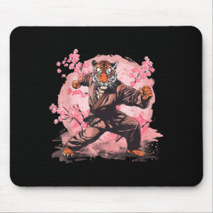 Tapis De Souris Kung Fu Tigre Taekwondo Kickboxing Arbre Sakura