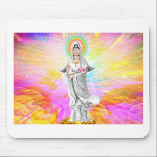 Tapis De Souris Kwan Yin la déesse de la compassion avec le rose
