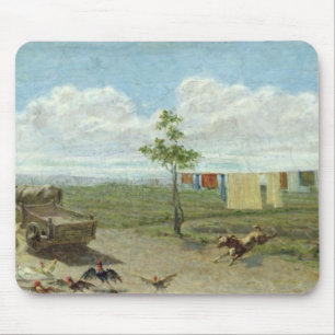 Tapis De Souris La basse cour (huile sur la toile)