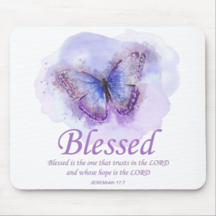 Tapis De Souris La Bible chrétienne des femmes Verse Papillon :B