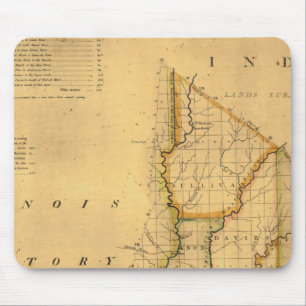 Tapis De Souris La carte de l'état de l'Indiana par Shelton et Ke