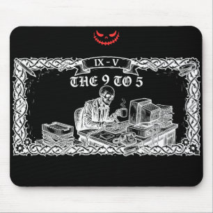 Tapis De Souris La carte de tarot 9 à 5   Entreprise de squelette 