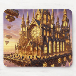 Tapis De Souris La Cathédrale au milieu des nuages