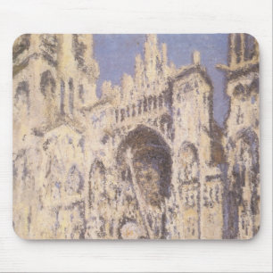 Tapis De Souris La Cathédrale de Rouen, harmonie bleue or par Clau
