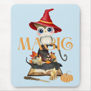 Tapis De Souris La Chouette magique Chouette Automne Halloween Thè