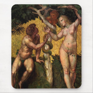 Tapis De Souris La Chute - Adam et Eve de Raphaël Sanzio