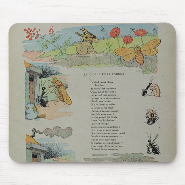 Tapis De Souris La cigale et la fourmi des fables (Devant)