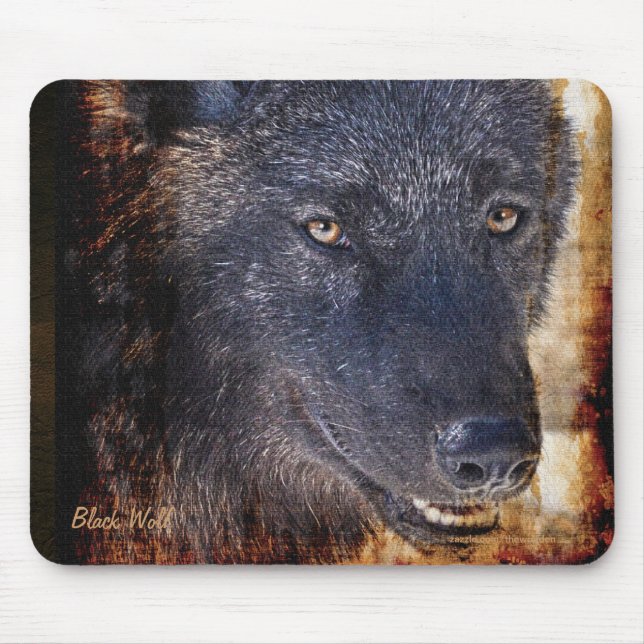 Tapis De Souris La conservation de la faune du loup de bois noir M (Devant)