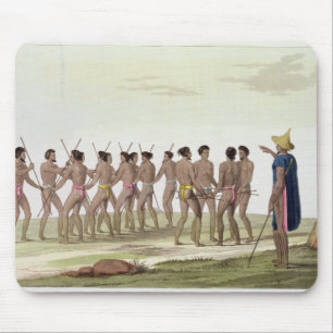 Tapis De Souris La danse de guerre des insulaires de Caroline,