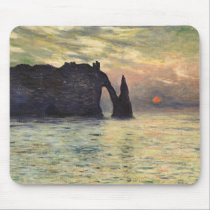 Tapis De Souris La Falaise d'Étretat, soleil couchant de Claude Mo