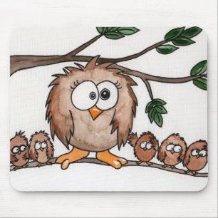 Tapis De Souris La famille de hibou