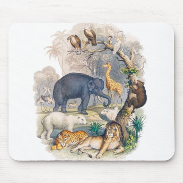 Tapis De Souris La faune vintage dans l'art naturel (Devant)