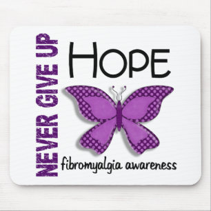 Tapis De Souris La fibromyalgie n'abandonnent jamais le papillon