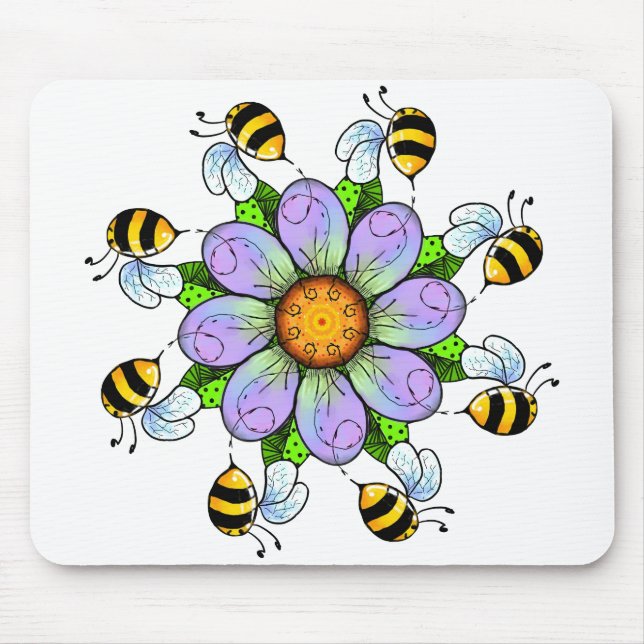 Tapis De Souris La fleur et les abeilles (Devant)