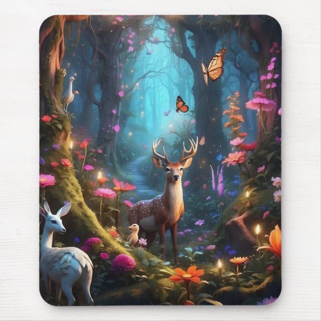 Tapis De Souris La forêt enchantée est une oasis mystique (Devant)