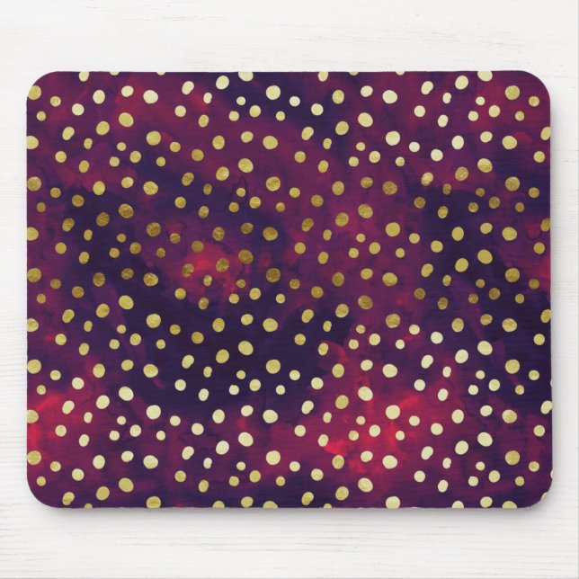 Tapis De Souris La galaxie d'or pointille l'aquarelle fascinante (Devant)