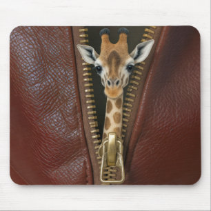 Tapis De Souris La Giraffe à la recherche d'un Zipper