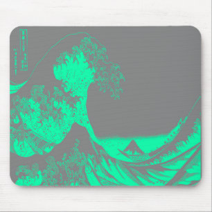 Tapis De Souris La Grande Vague Marine Vert & Gris