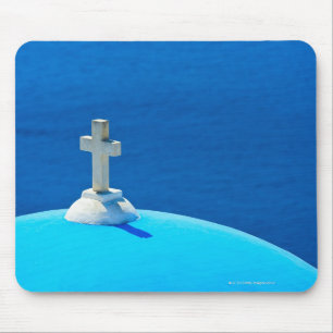 Tapis De Souris La Grèce, îles de Cyclades, Santorini, Oia, égl