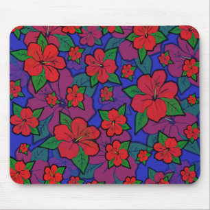 Tapis De Souris La ketmie fleurit le bleu