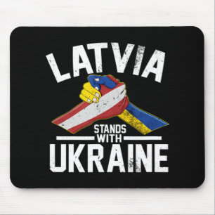 Tapis De Souris La Lettonie Est Avec L'Ukraine Pavillon Latvien Uk