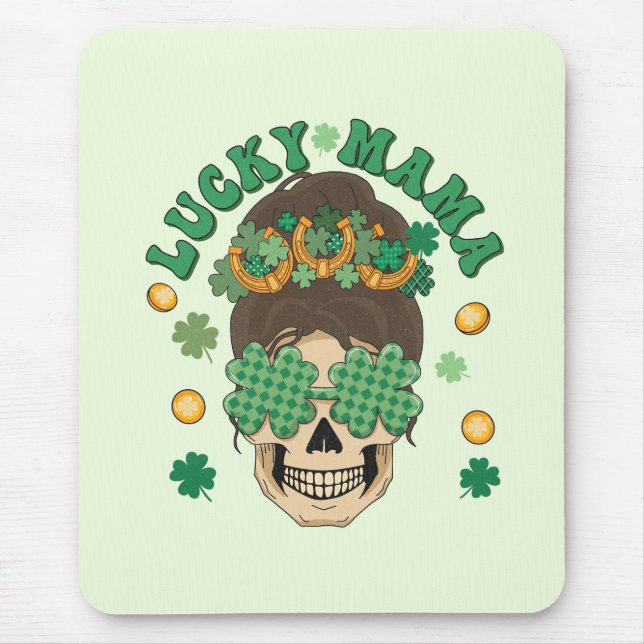 Tapis De Souris La Lucky Mama Skeleton de St. Patrick (Devant)