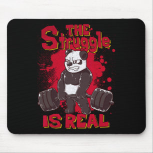 Tapis De Souris La Lutte Est Véritable Panda Chemise Fitness Bodyb