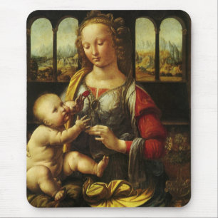 Tapis De Souris La Madone au Carnation de Léonard de Vinci