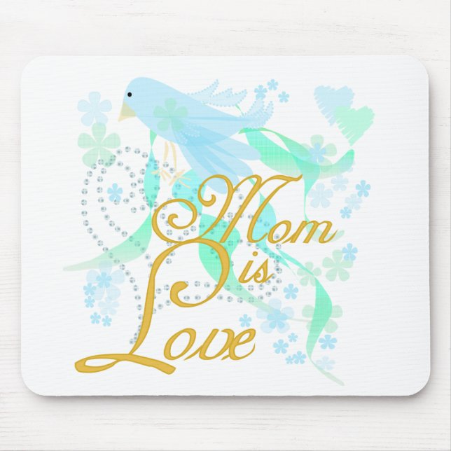 Tapis De Souris La maman d'oiseau bleu est amour (Devant)
