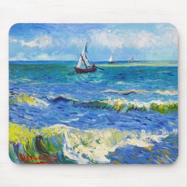 Tapis De Souris La mer à Saintes-Maries Vincent Van Gogh (Devant)