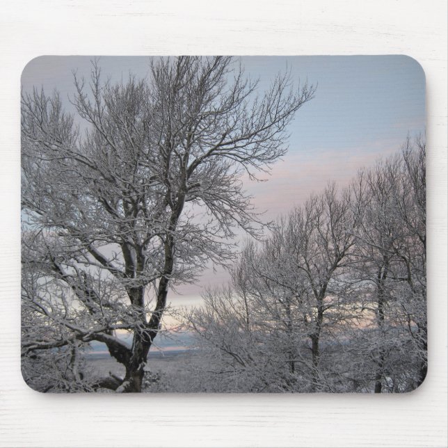 Tapis De Souris La neige a couvert des branches (Devant)
