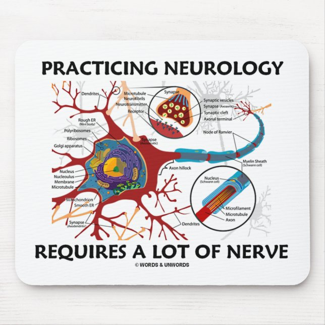 Tapis De Souris La neurologie de pratique exige beaucoup de nerf (Devant)