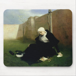 Tapis De Souris La nonne dans le jardin de cloître, 1869