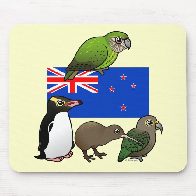 Tapis De Souris La Nouvelle Zélande Birdorables (Devant)