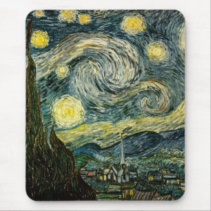 Tapis De Souris La nuit étoilée de Vincent van Gogh (1889)