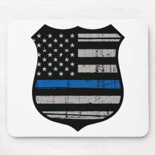 Tapis De Souris La police Badge Blue Line